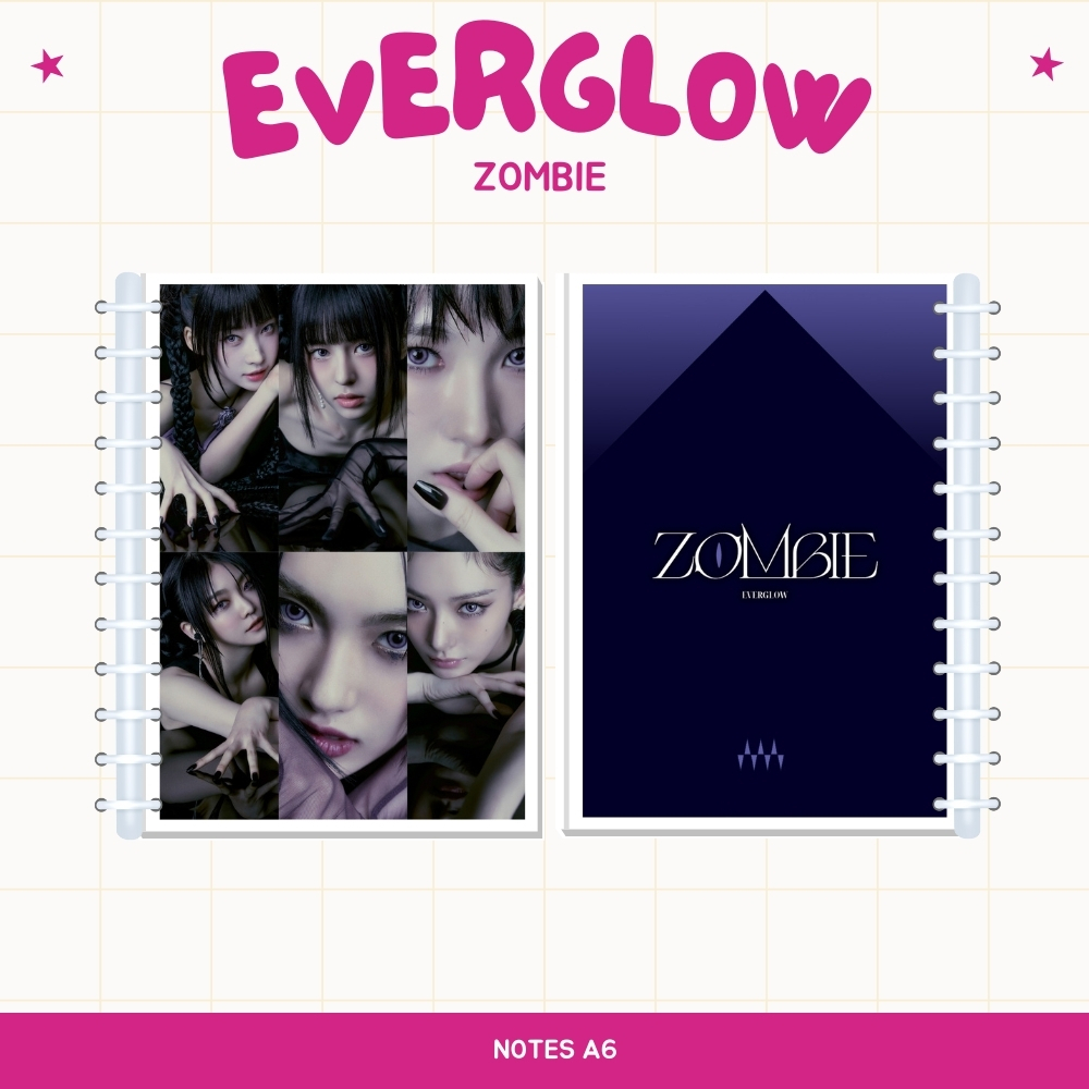 

A6 NOTES EVERGLOW ZOMBIE (ISI 40 HVS + COVER LAMINASI 2 SISI) BUKU NOTE NOTEBOOK TANDA TANGAN TTD KPOP IDOL KOREA PREMIUM MURAH UNOFFICIAL EU SIHYEON MIA ONDA AISHA YIREN READY STOCK !