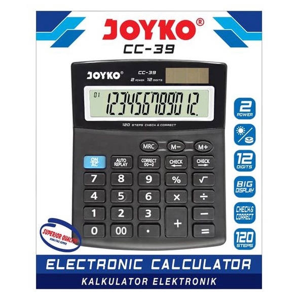 

KODE H73I Kalkulator Joyko CC39 12 Digit Check Correct