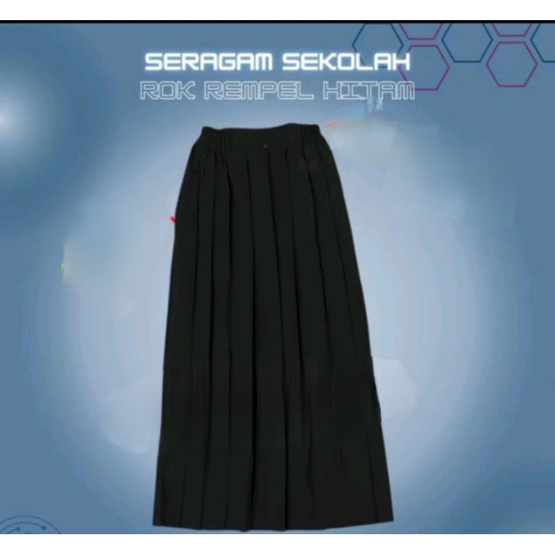 ROK HITAM PANJANG Rok Rempel Hitam Panjang / Seragam Sekolah SD  Rok Hitam Panjang Polos
