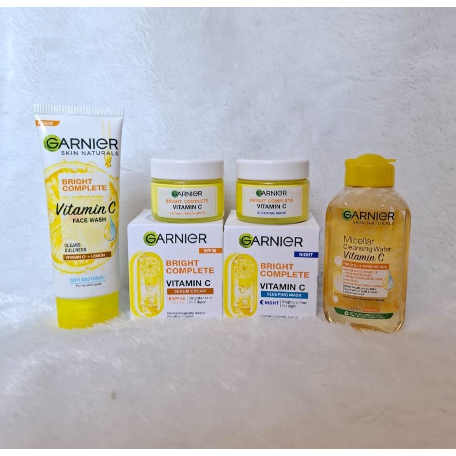 (PROMO!!) Paket Skincare Garnier Bright Complete Vitamin C Complete Set untuk Mencerahkan Wajah, Kri