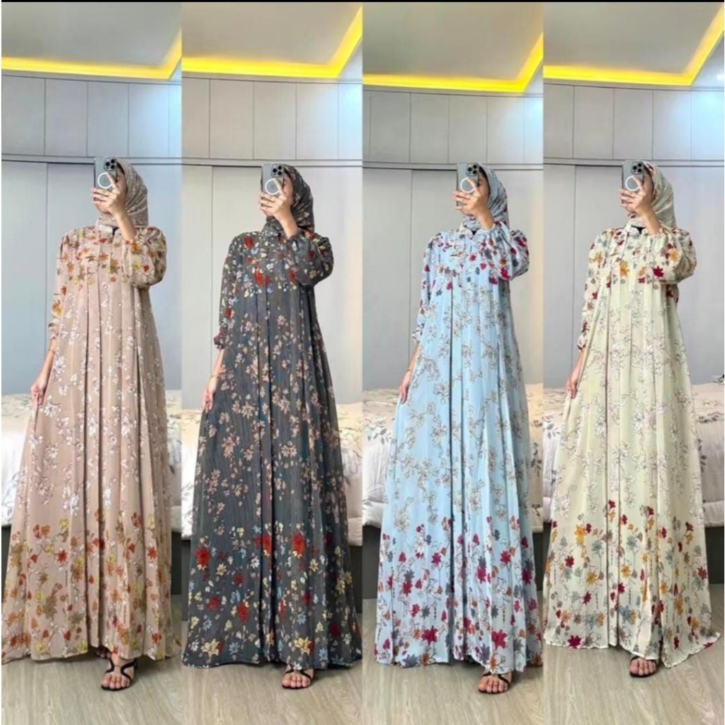 ZURAYA SET HIJAB SEGIEMPAT GAMIS WANITA CERUTY BABYDOLL ARMANY PREMIUM TERLARIS GAMIS SYAR'I MUSLIMA