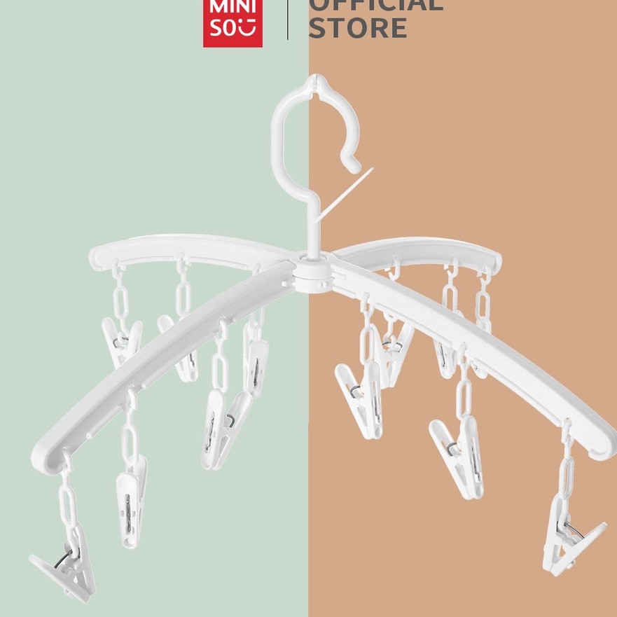KF7 MINISO Hanger Jemuran Kaos Kaki Jemuran Baju Lipat Klip Portable