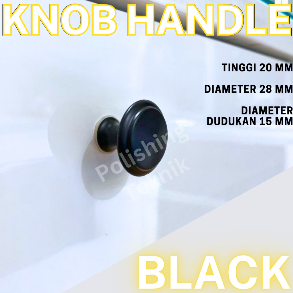 KNOB HANDLE TARIKAN LACI BULAT HITAM TL-5