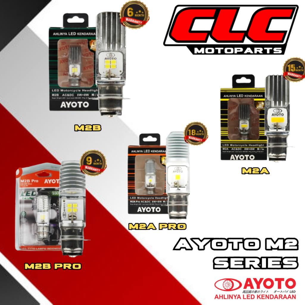 Lampu Depan Motor LED AYOTO H6 AC DC M2A, M2B, M2A PRO, M2B PRO motor matic bebek