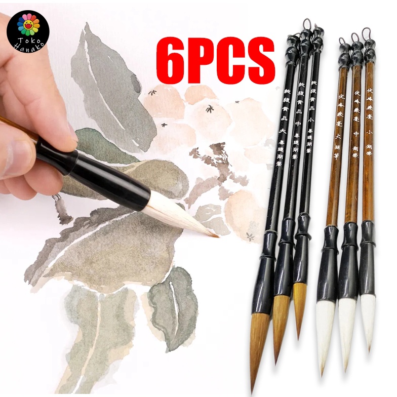 

KODE U86F 6 PCS Kuas Tulis Kaligrafi China Maobit Cina BuluKuas Kaligrafi Cina