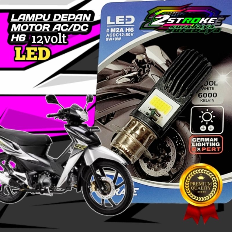 Lampu Depan Motor HONDA REVO 100 LED Putih Terang H6/ T19 Ac/Dc 12Volt Pengganti Dop/Bohlam