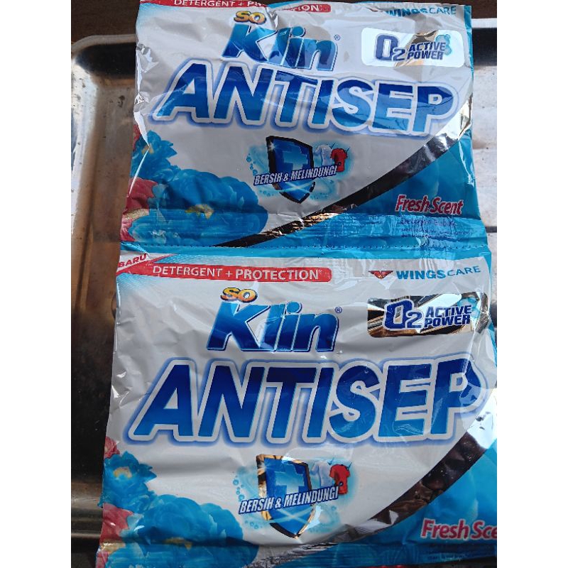 So'Klin ANTISEP sachet 1000 an.Deterjen bubuk isi 30 sachet.