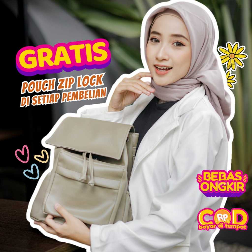 TAS RANSEL KULIT WANITA PHILO // taskanvasbdg - Backpack Ransel Sekolah Kulit Sintetis / Tas Ransel 
