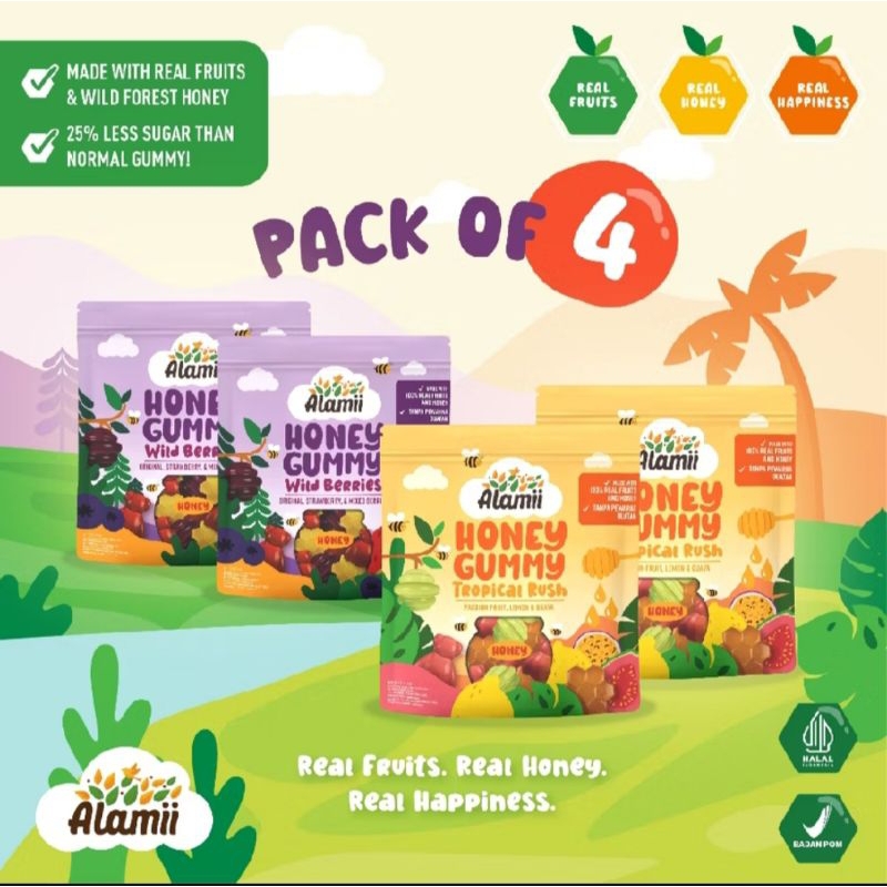 

ALAMI Tropical Rush Honey Gummy | Wild Beries Honey Gummy