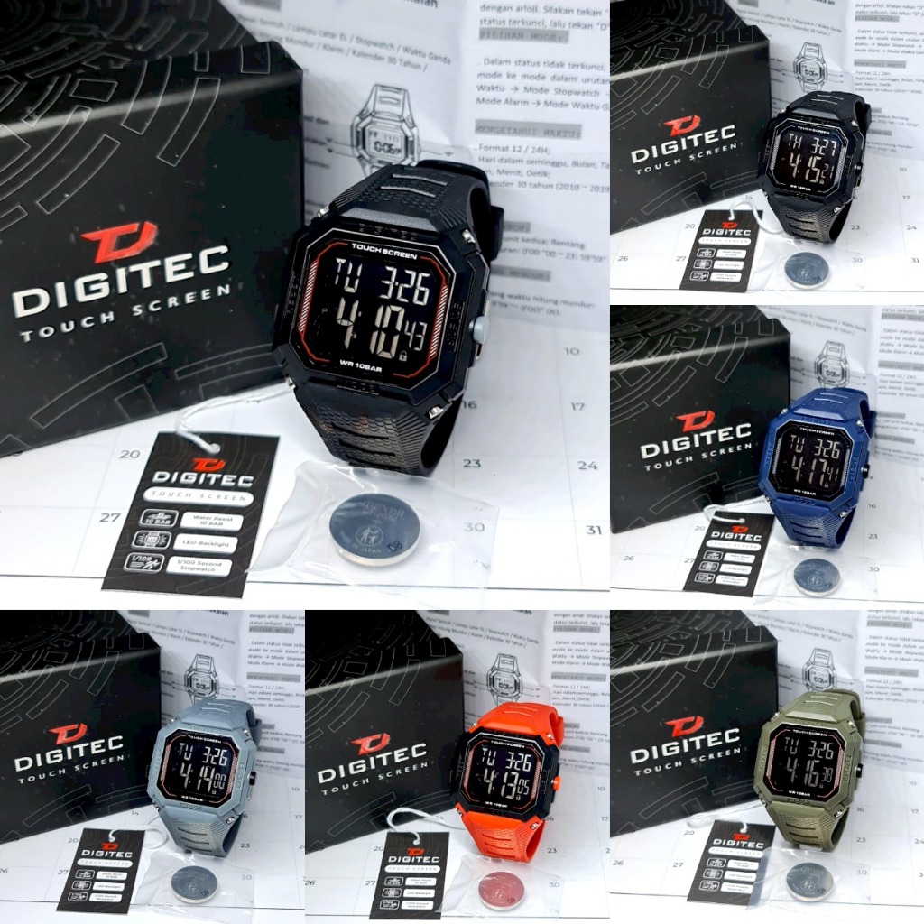 JAM TANGAN PRIA SPORT WATER RESIST DIGITEC DS 8085  touch screen ORIGINAL