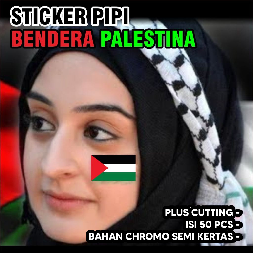 

BISA INSTANT BAHAN STICKER BIASA | Sticker Pipi PALESTINA ISI 50 PCS | Tempelan Pipi Bendera TERMURAH PALESTINA