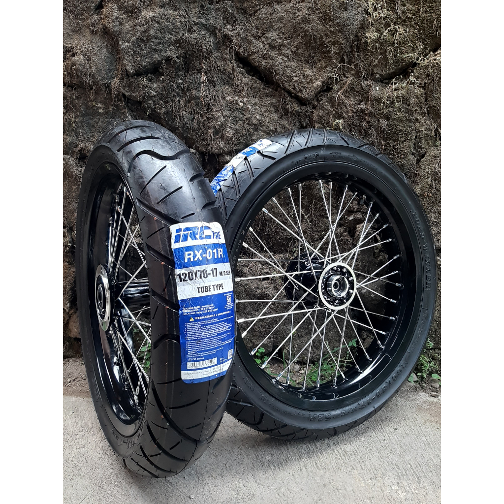 Roda Set KLX Supermoto 250/300 Ban IRC Baru Ring 17