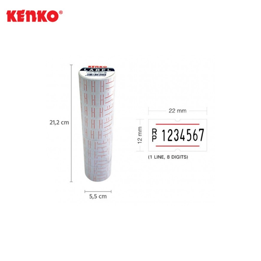 

PRICE LABEL / LABEL HARGA / LABEL HARGA 1 LINE / LABEL HARGA KENKO 1 LINE PUTIH 6001-2R