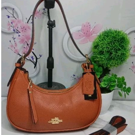 COACH CLOE HOBO BAILEY TOP HENDLE IN SIGNATURE KULIT JERUK