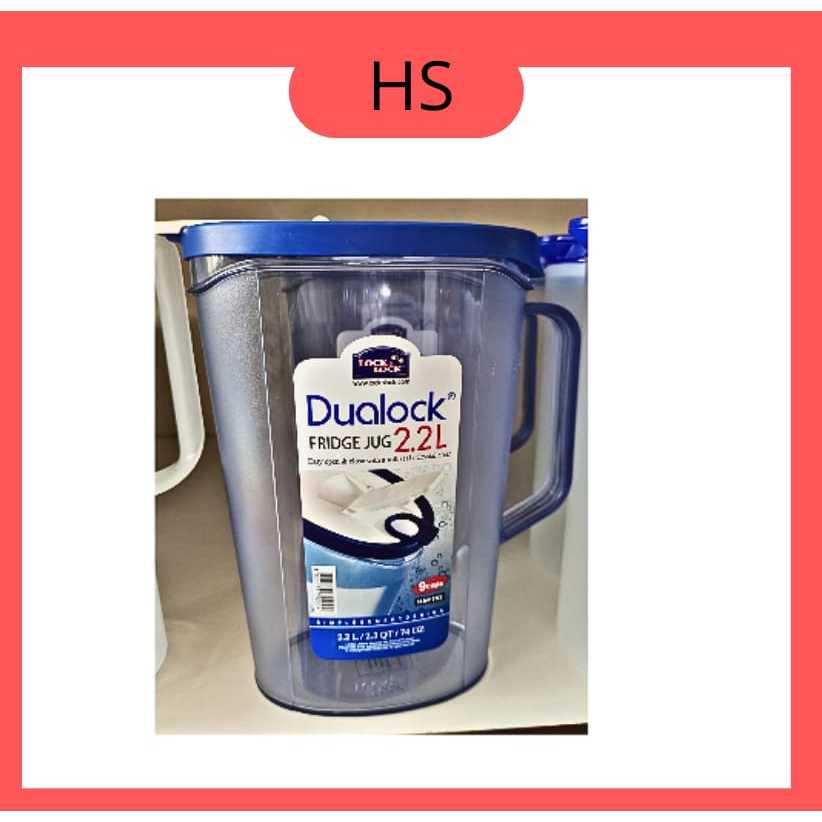 Lock n Lock Dualock Water Jug Bottle Fridge Jug Pitcher Botol Air 2,2 Liter