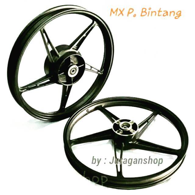 Velg Racing PSW JUPITER MX Palang 5 Bintang Set Depan belakang hitam