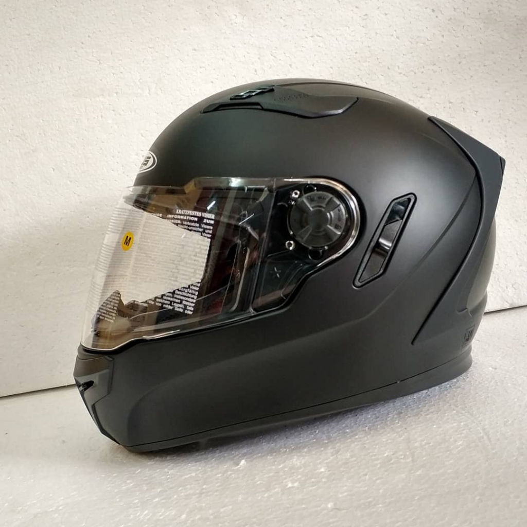 Helm Zeus ZS813 Matt Black - Fullface Double Visor
