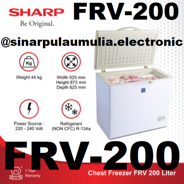 Sharp Chest Freezer Box 205 Liter - FRV-200 / FRV 200 / FRV200