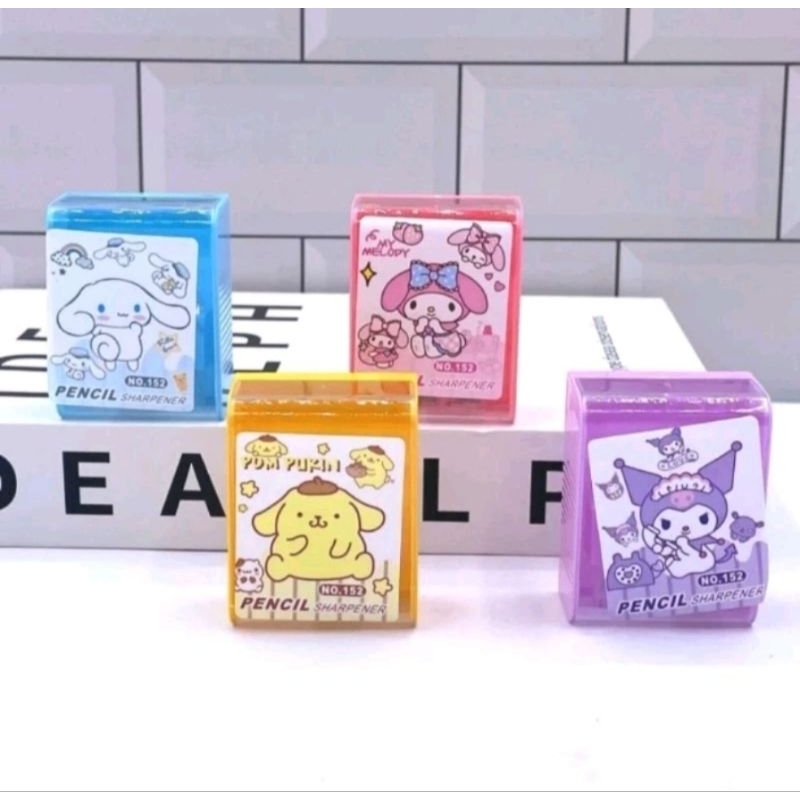 

Serutan Rautan 2in1 pensil karakter sanrio kuromi cinnamoroll pompurin melody