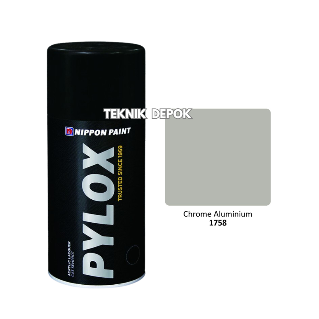 Pylox Metalik 1758 Chrome Aluminium Cat Semprot Spray Paint Pilok Pilox Pylok 300 CC