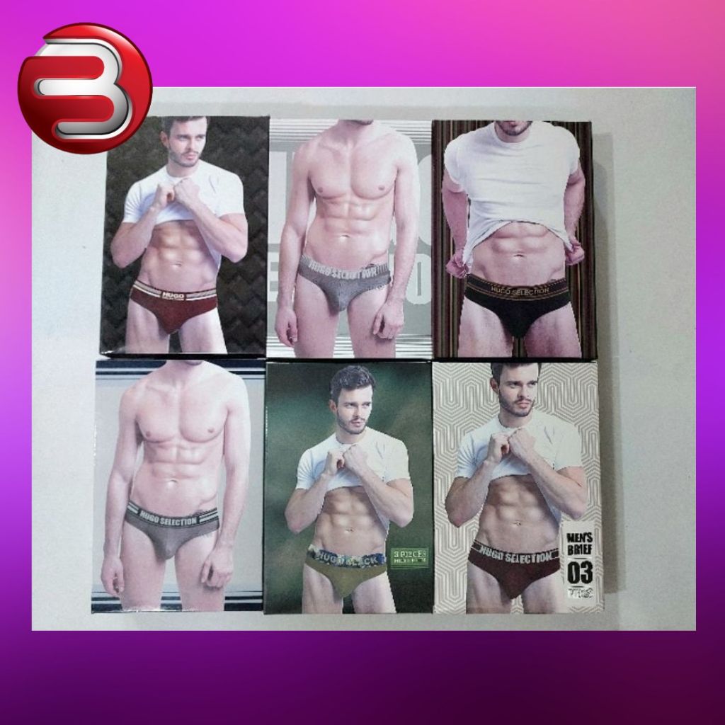 BARAKOO-Celana Dalam Pria Hugo Selection  BLACK ( 3 PCS )