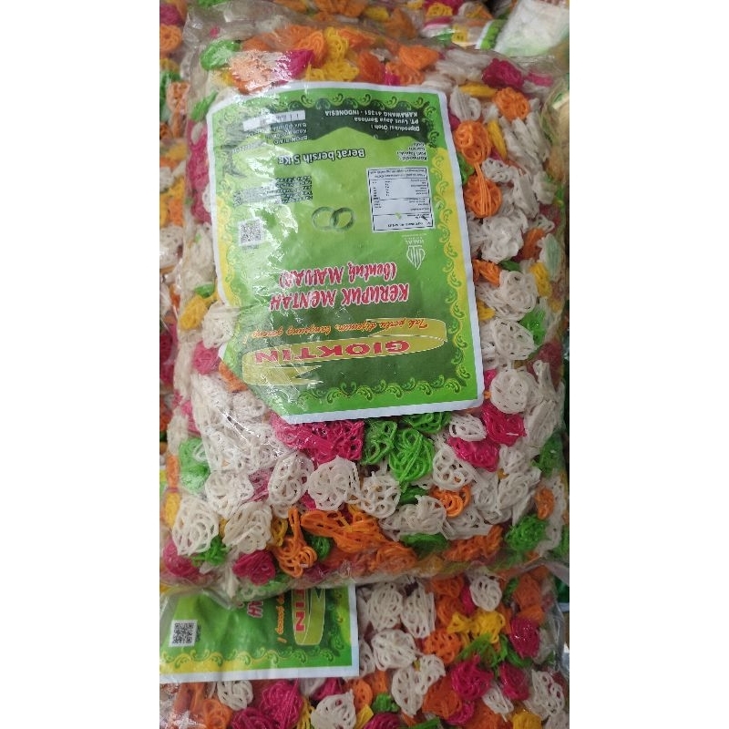 

KERUPUK MENTAH bentuk mawar pelangi kerupuk pelangi bahan seblak ukuran 1 KG