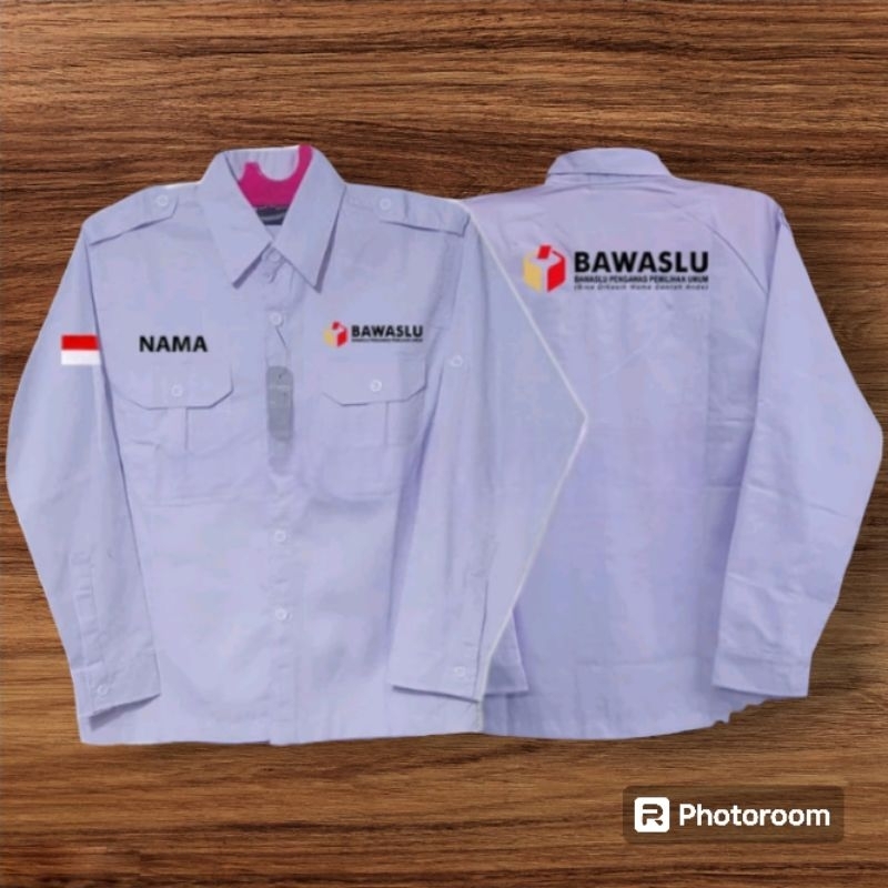Kemeja BAWASLU Seragam Bawaslu Putih Lengan Panjang