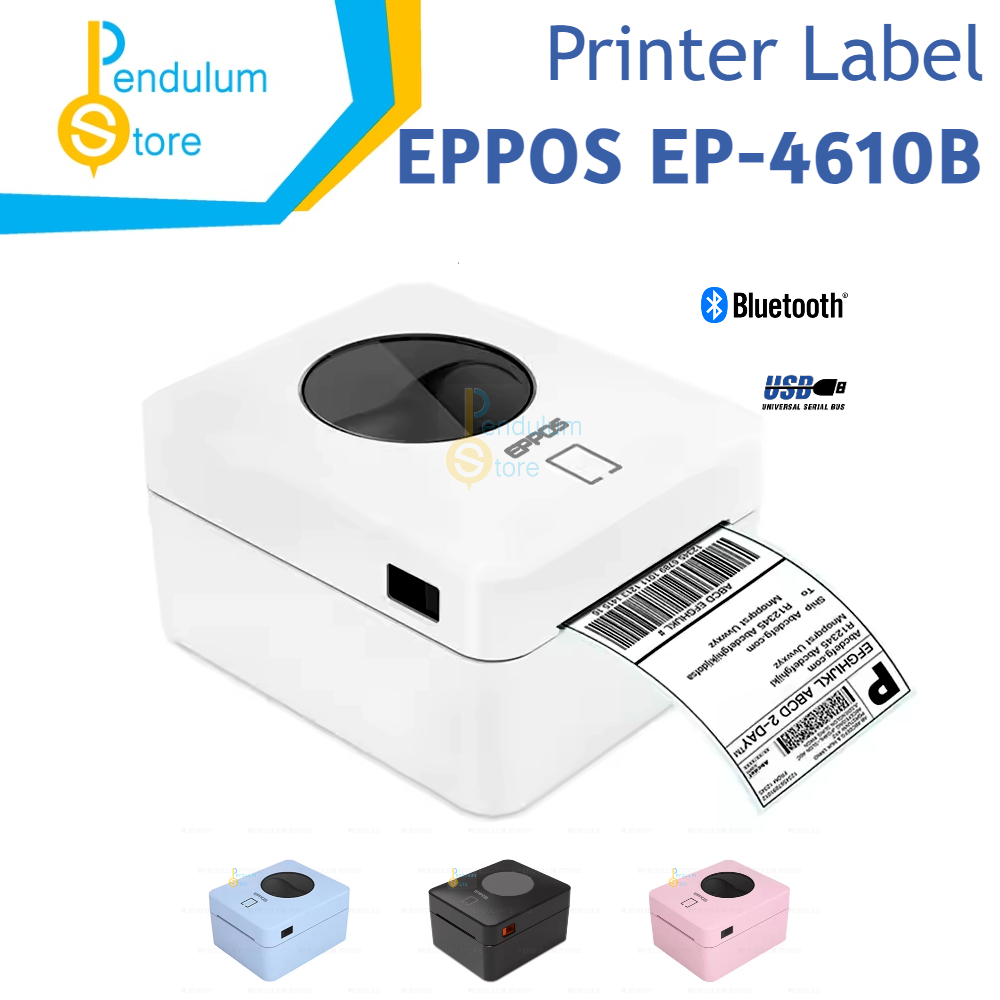 EPPOS Thermal Printer Bluetooth A6 100mm Barcode Printer Sticker EP4610B EP 4610B EP-4610B USB & Blu