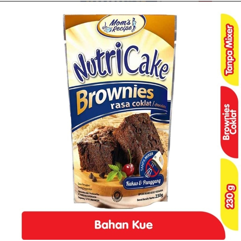 

NutriCake Brownies Cokelat 230 g x 2pcs FREE Loyang