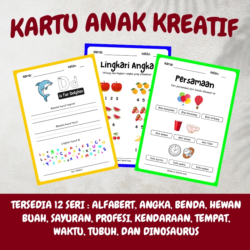 Kartu Anak Kreatif | Kartu Cerdas Anak TK | Mainan Kreatif Anak TK | Mainan Edukasi Anak