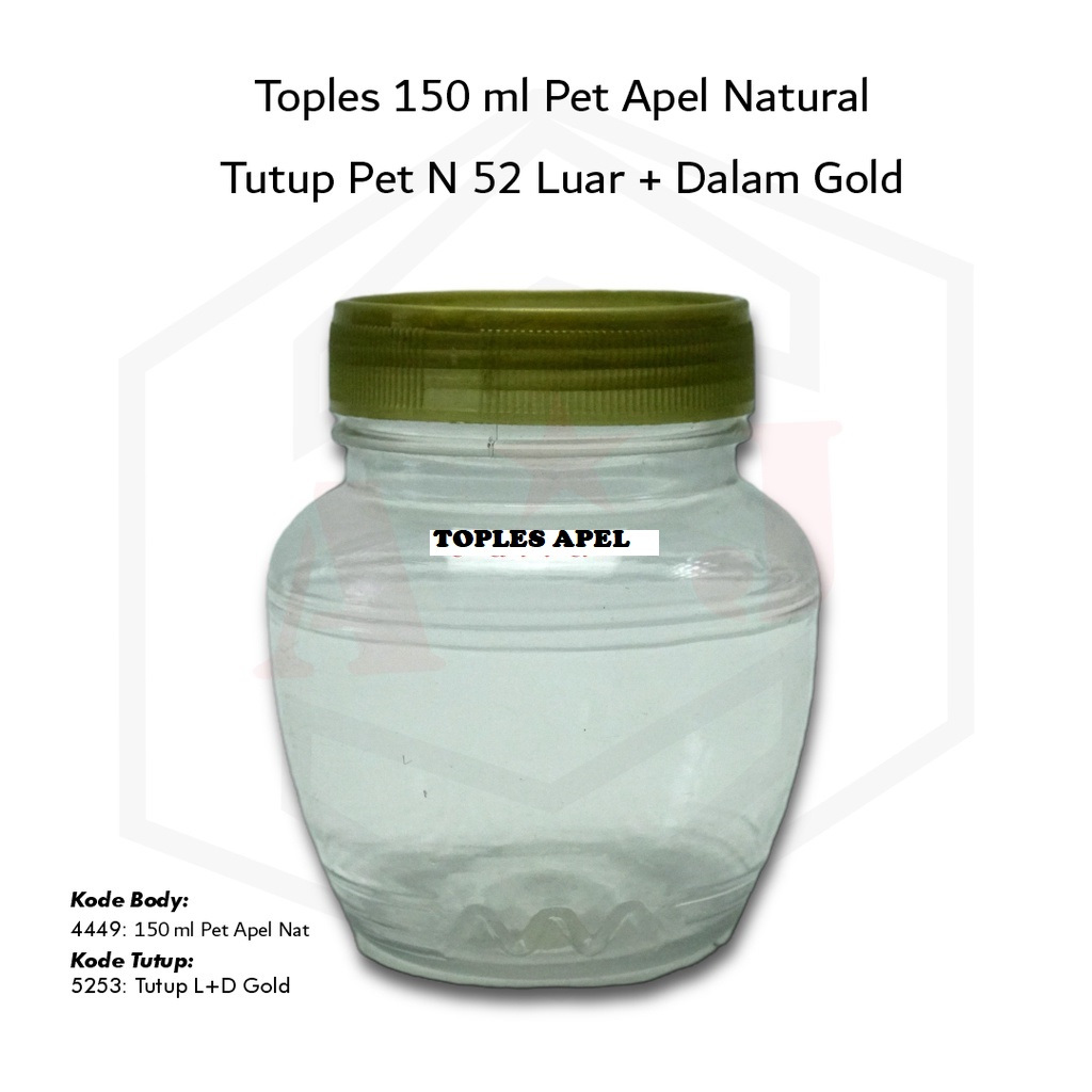Toples botol plastik APEL madu sambal bumbu cake in jar 175 ml (MINIMAL 10PCS)