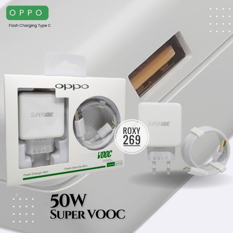 Charger Carger Oppo Super VOOC USB Type C 50W Reno Flash Charging Fast Charge Cas Casan Ces Cesan Ca