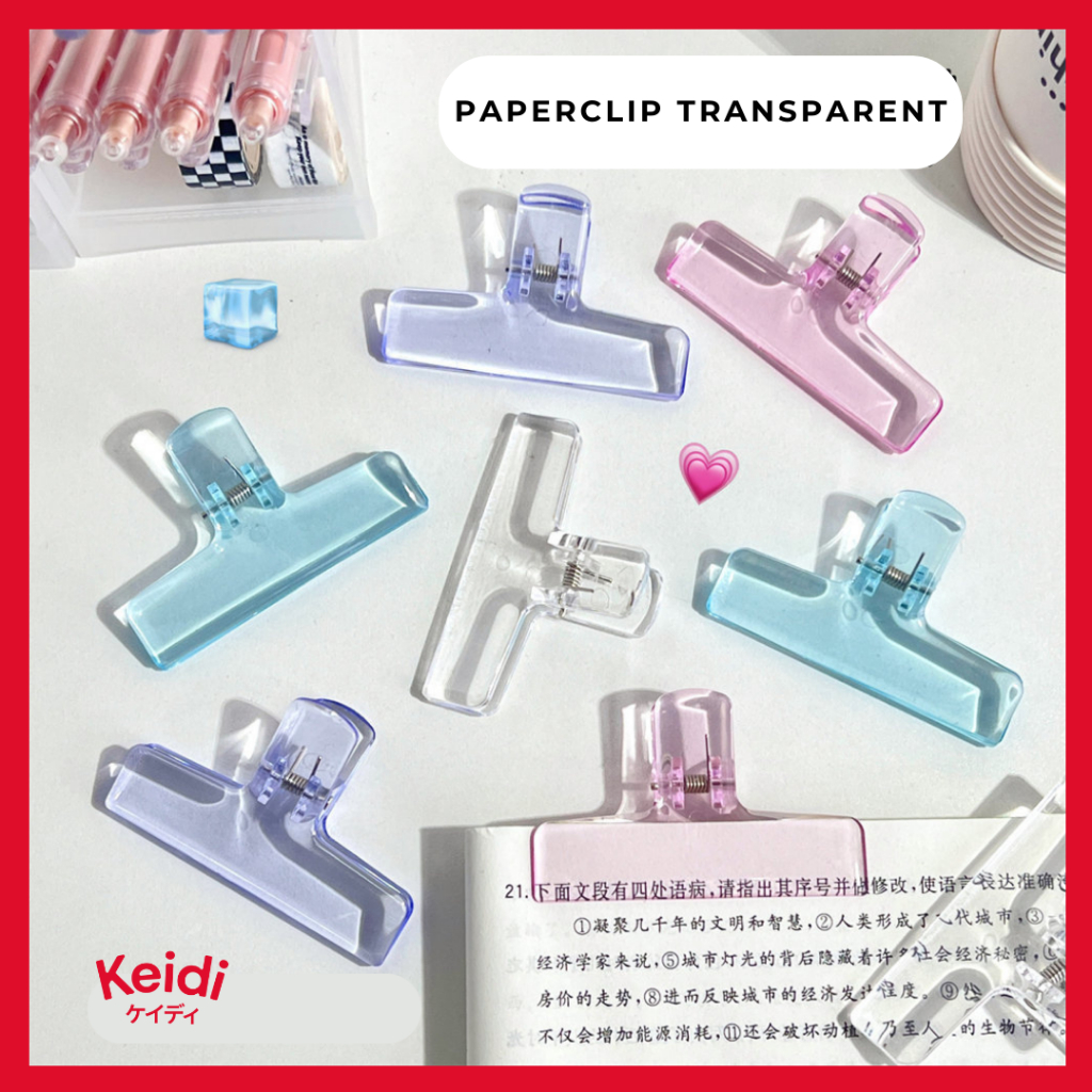 

KEIDI - Paper Clip Acrylic Akrilik Penjepit Buku Jepitan Transparant Aesthetic