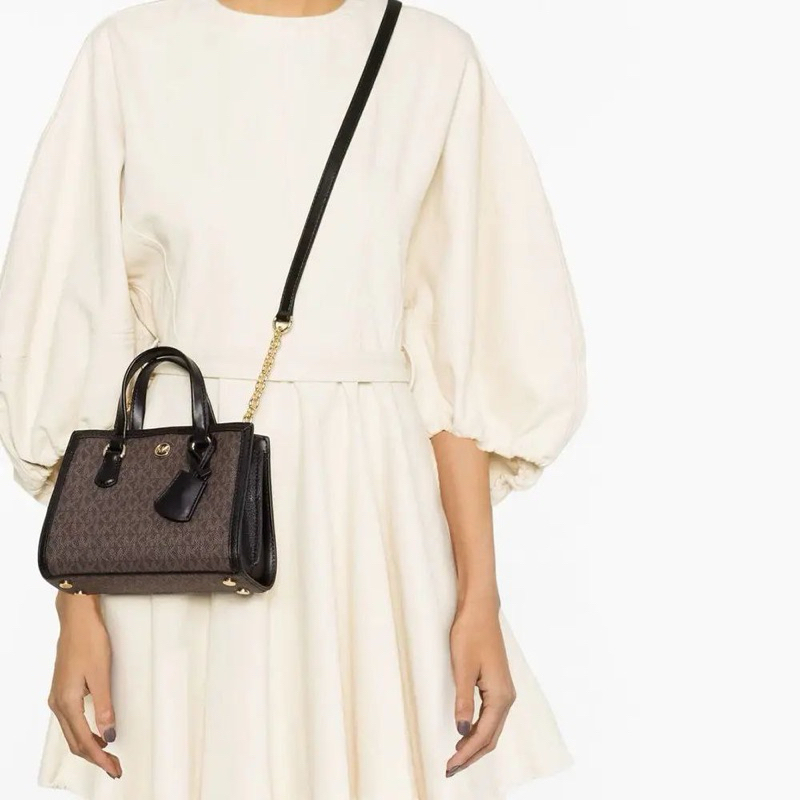 Original Michael Kors MK Chantal XS Monogram Top Handle Bag / Crossbody Bag in Canvas x Leather