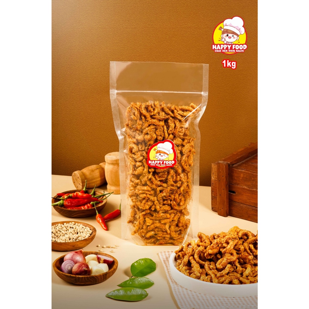 

Keripik Usus Ayam Crispy Pedas Premium Happy Food Snack 1 kg