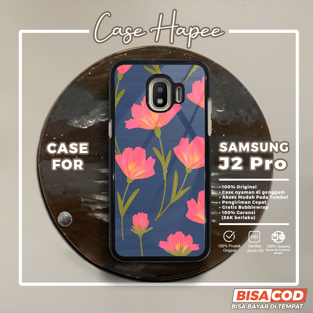 Case Samsung J2 Pro Casing Samsung J2 Pro [FLWR] Casehapee Case Glossy Case Aesthetic Custom Case Pr