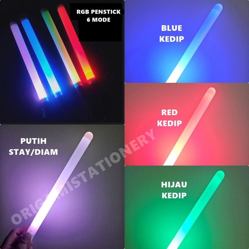[ORGM] Perlengkapan Pesta Lampu Light Stick Pen Stik LED RGB 6 mode FLASH STICK Lampu Konser Karnava