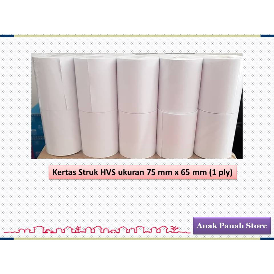 

Kertas Struk HVS Ukuran 75 mm x 65 mm Polos ( Isi 10 Roll)