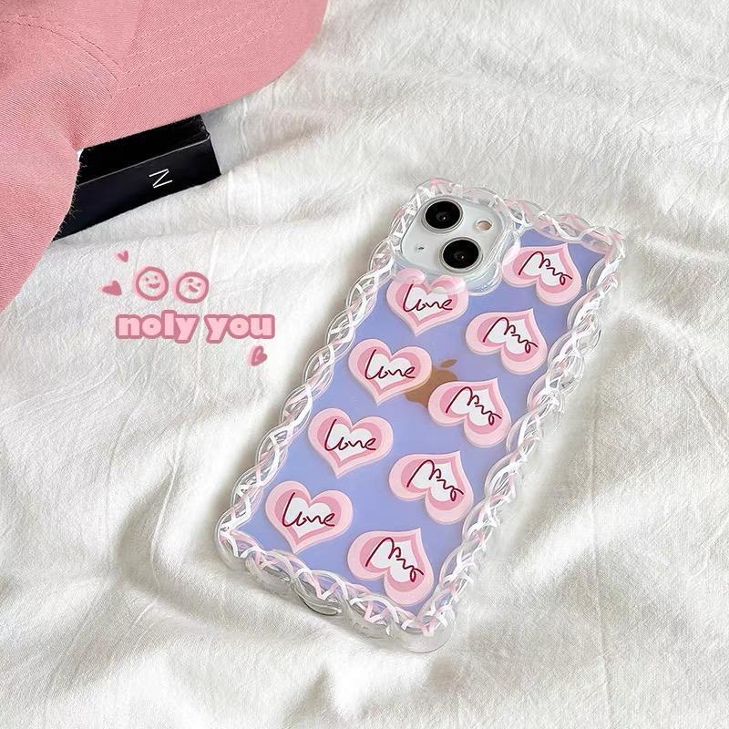 iPhone Case Soft Case Love Pink Hologram Cute Case Camera Protection Shockproof For iPhone 7/8 PLus 