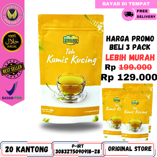 

Teh Celup Kumis Kucing 3 Pack Teh Herbal Alami Batu Ginjal Darah Tinggi Original