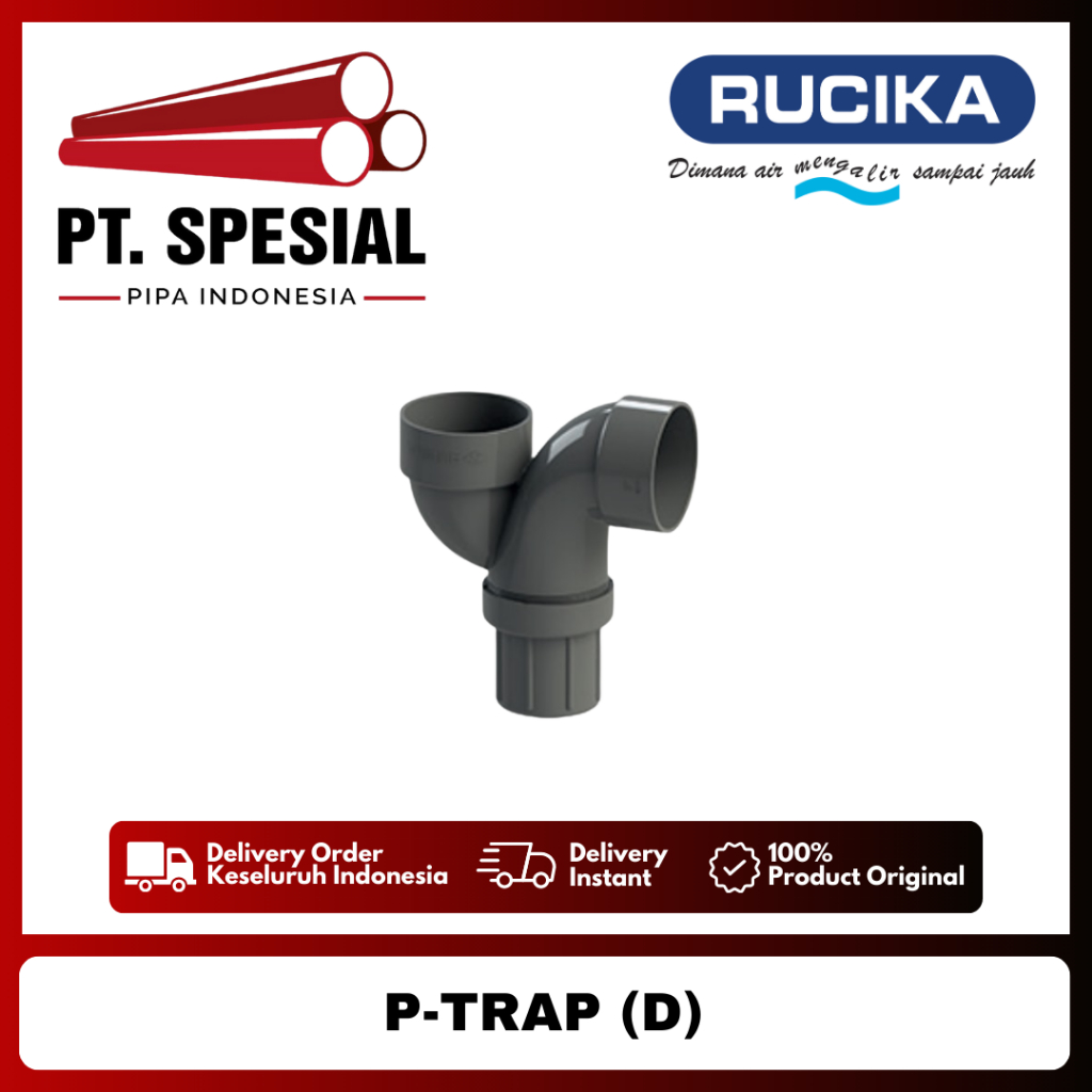 P-Trap D 2 Inch PVC Rucika / P Trap PVC D Rucika / P-Trap D Rucika / P Trap - 07