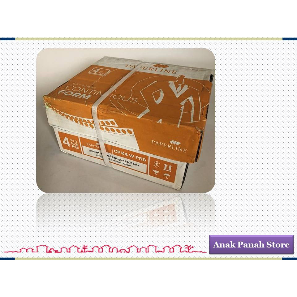 

Continuous Form Uk. 9.5" x 11"/2, 4 ply NCR Bagi 2 Merk Paperline