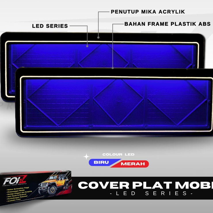 Dudukan /Tatakan plat Nomor Mobil Bahan akrilik lampu LED