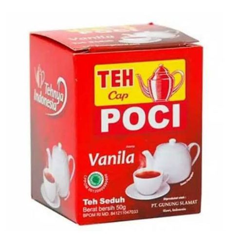 

Teh Cap Poci Bubuk Vanilla 50 Gram