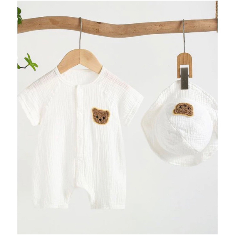 Ecobaby New Jumper Beruang Putih / Beruang Biru / Beruang Hijau / Dunia Beruang Putih FREE TOPI