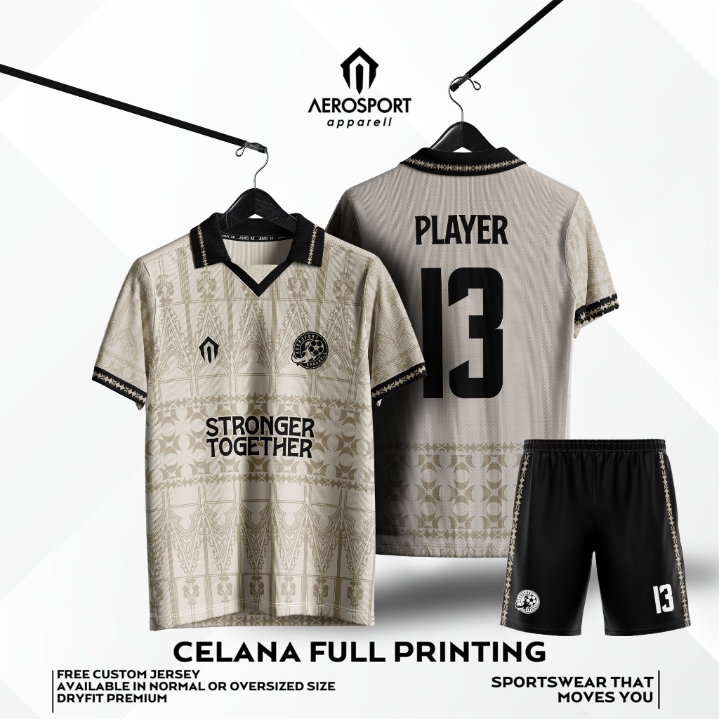 Jersey Futsal Bola PLEASURE Berkerah Full Printing Jersey  Dryfit Premium Aerosport Bisa Custom Satu