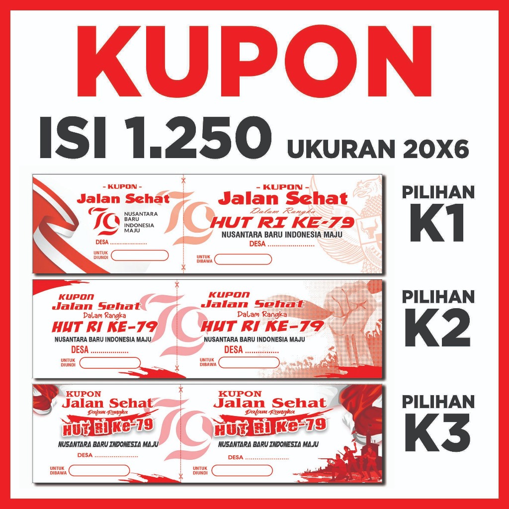 Cetak kupon jalan sehat undian