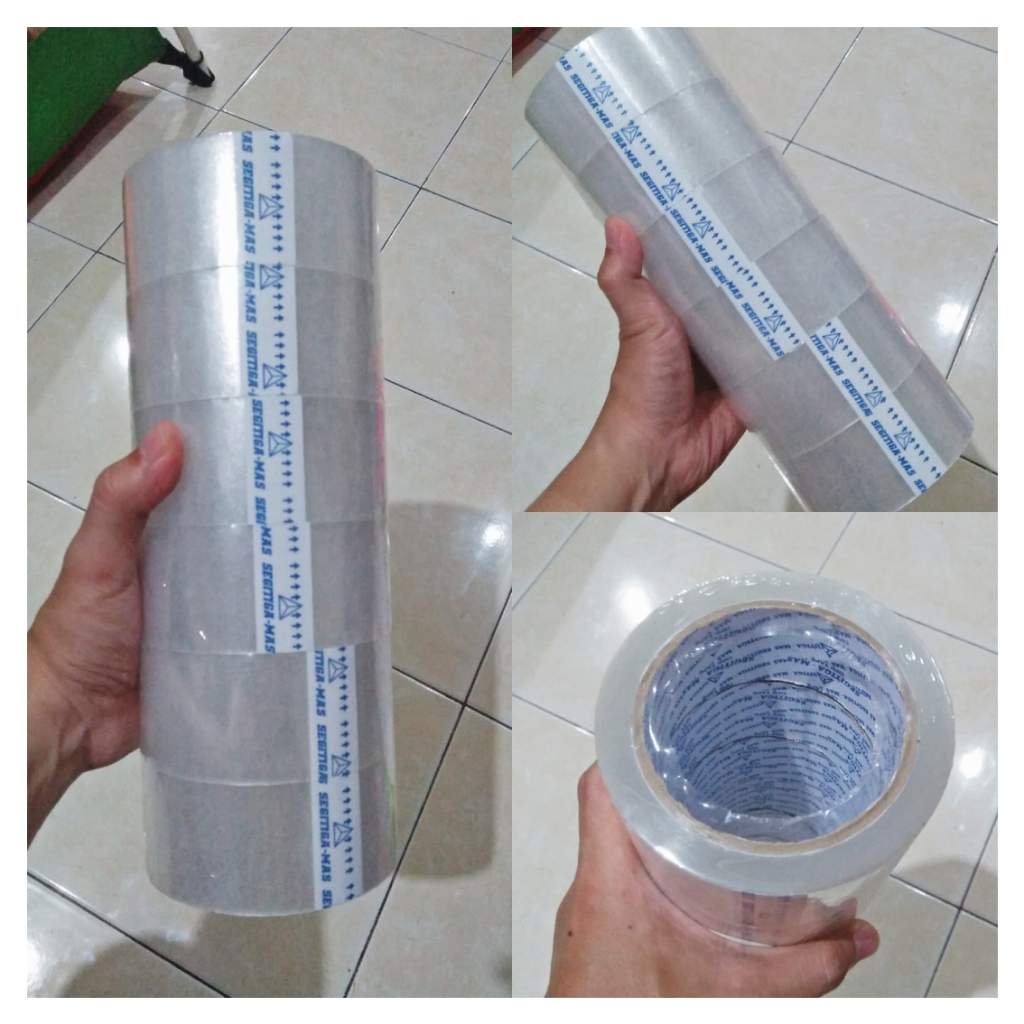 

Lakban Solatip Isolasi OPP Bening Merk Segitiga Mas Tape Ukuran 48 mm 2 inch