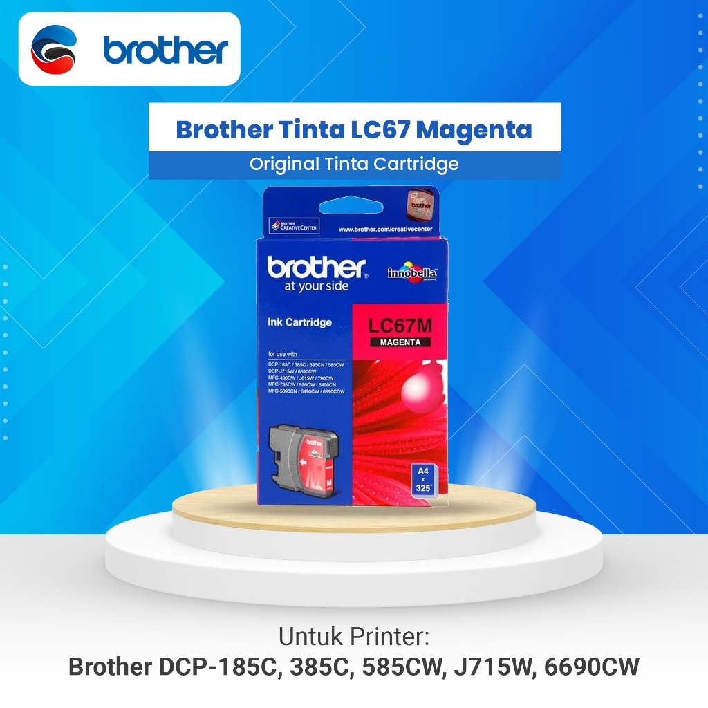 BROTHER Tinta Cartridge LC67M LC67 LC 67 Magenta Pink Original DCP 185C DCP J715W DCP 385C DCP 585CW