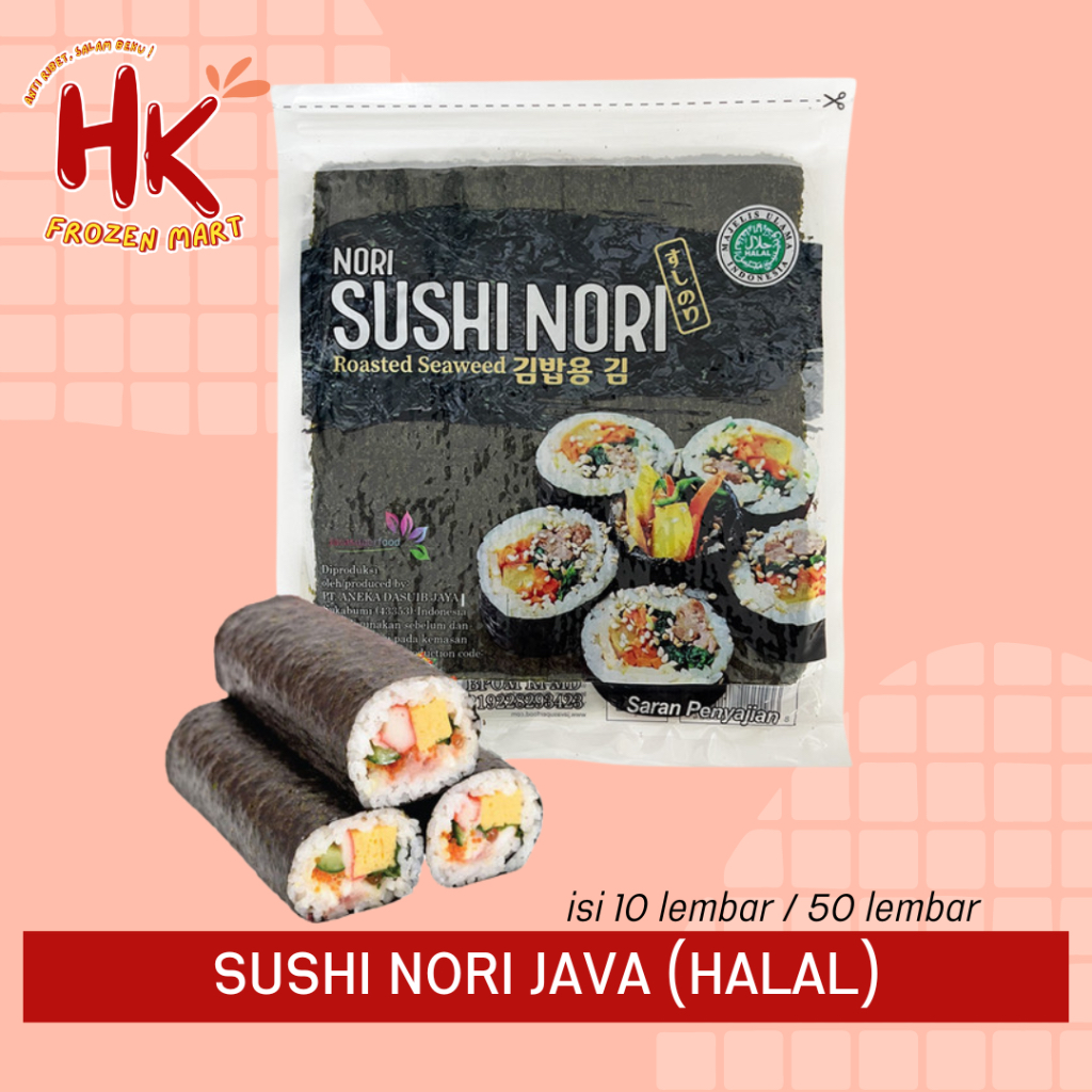 

Sushi Nori Java isi 10 lembar & 50 lembar | tokinori rumput laut bento onigiri HK FROZEN MART